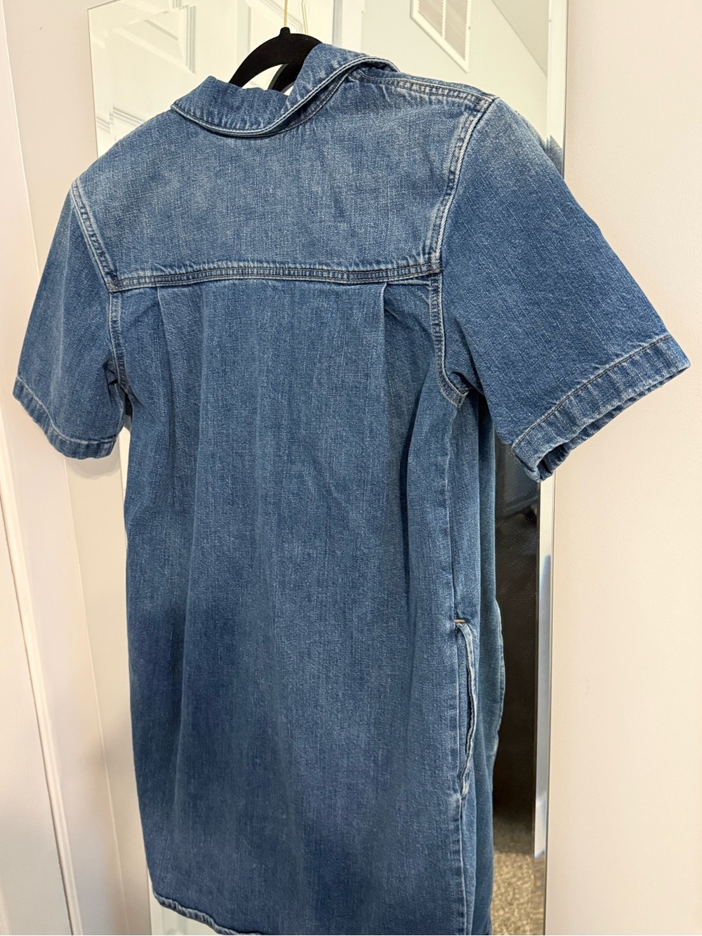 Target Denim Button-Front Short Sleeve Dress Blue - Picture 2 of 4
